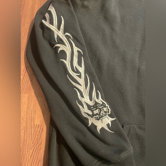 Lurking Class Skull Flame Womens Full Zip Hoodie *Great Cond* Sz. S - Picture 5 of 11